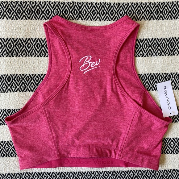 NWT Outdoor Voices x Bev Atheta Crop Top Flamingo Pink - large - Picture 5 of 11